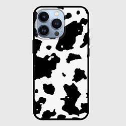 Чехол iPhone 13 Pro Черно белый коровий узор