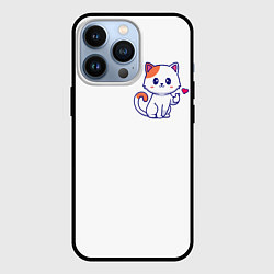 Чехол для iPhone 13 Pro Милый кот посылает любовь, цвет: 3D-черный