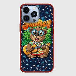 Чехол iPhone 13 Pro Мишка играет на гитаре жарким летом