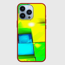 Чехол iPhone 13 Pro Зелёные кубы разломы