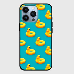 Чехол iPhone 13 Pro Надувные утки паттерн