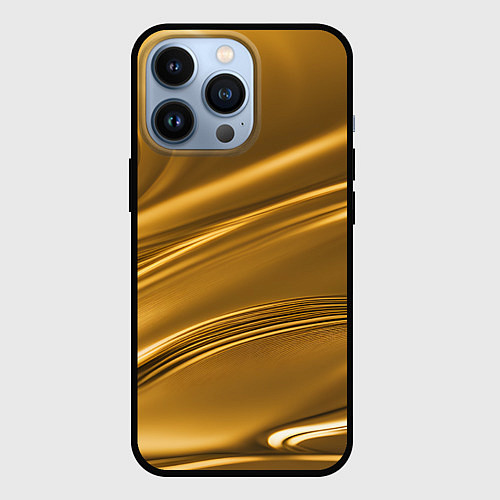 Чехол iPhone 13 Pro Золотой сплав абстрактная текстура / 3D-Черный – фото 1
