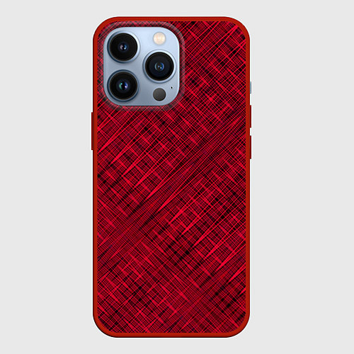 Чехол iPhone 13 Pro Тёмно-красный однотонный текстурированный / 3D-Красный – фото 1