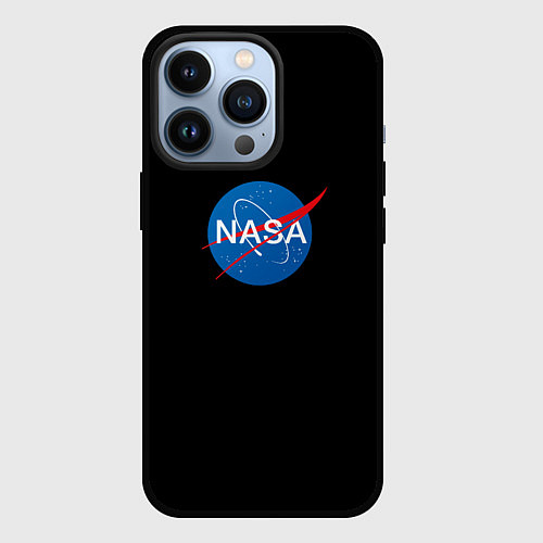 Чехол iPhone 13 Pro Nasa logo space blue / 3D-Черный – фото 1