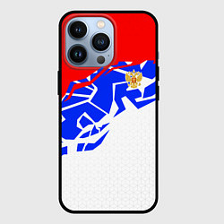 Чехол iPhone 13 Pro Россия- астрактивный триколор