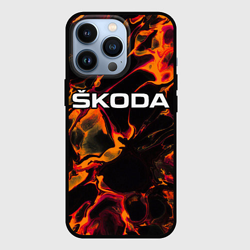 Чехол iPhone 13 Pro Skoda red lava / 3D-Черный – фото 1