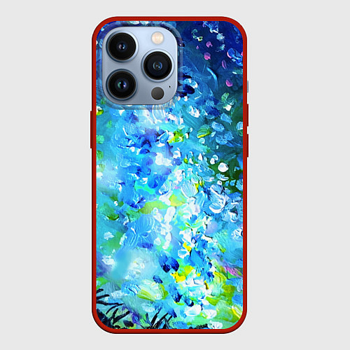 Чехол iPhone 13 Pro Млечный путь и звездное небо / 3D-Красный – фото 1