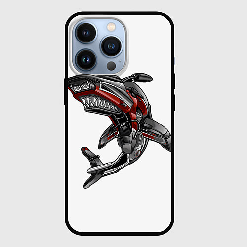 Чехол iPhone 13 Pro Moto shark / 3D-Черный – фото 1