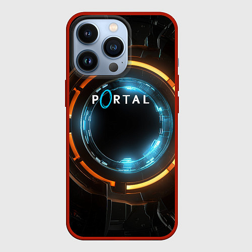 Чехол iPhone 13 Pro Portal логотип игры / 3D-Красный – фото 1