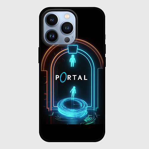 Чехол iPhone 13 Pro Portal neon style logo / 3D-Черный – фото 1