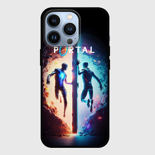 Чехол iPhone 13 Pro Portal люди в прыжке / 3D-Черный – фото 1