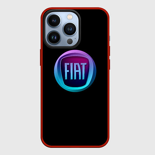 Чехол iPhone 13 Pro FIAT logo neon / 3D-Красный – фото 1