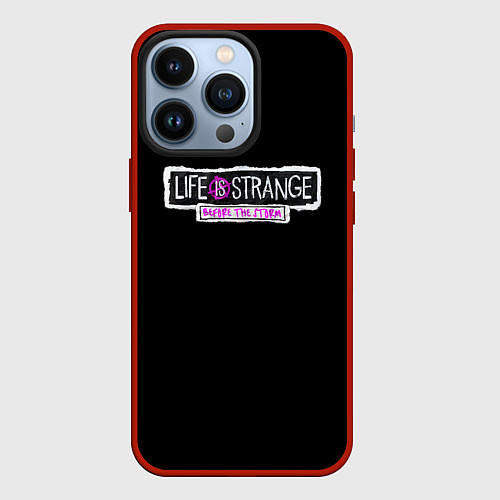 Чехол iPhone 13 Pro Life is strange logo game / 3D-Красный – фото 1