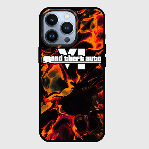 Чехол iPhone 13 Pro GTA6 red lava / 3D-Черный – фото 1