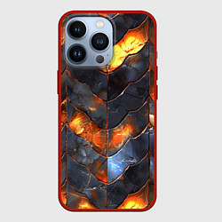 Чехол для iPhone 13 Pro Чешуя в огне, цвет: 3D-красный