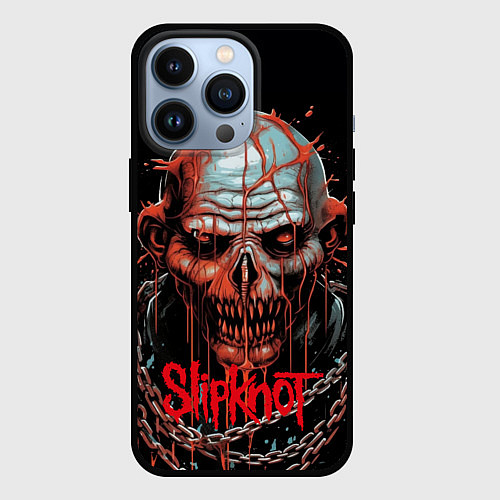 Чехол iPhone 13 Pro Slipknot зомби в цепи / 3D-Черный – фото 1