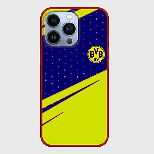 Чехол iPhone 13 Pro Borussia logo geometry / 3D-Красный – фото 1