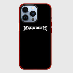 Чехол iPhone 13 Pro Megadeth logo white