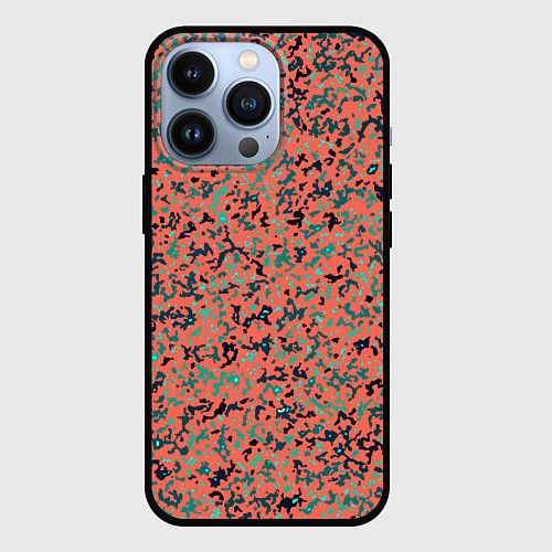 Чехол iPhone 13 Pro Розово-бирюзовый абстрактный / 3D-Черный – фото 1