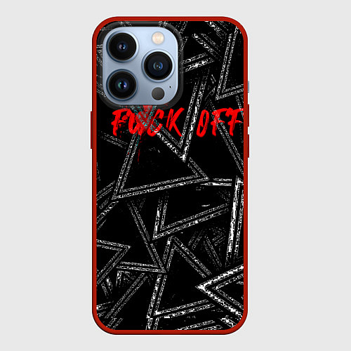 Чехол iPhone 13 Pro F*ck off / 3D-Красный – фото 1