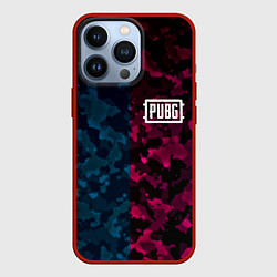 Чехол для iPhone 13 Pro PUBG camo texture, цвет: 3D-красный