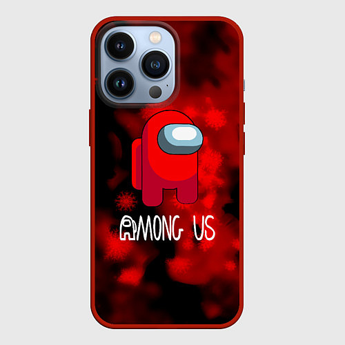 Чехол iPhone 13 Pro Among us красный / 3D-Красный – фото 1