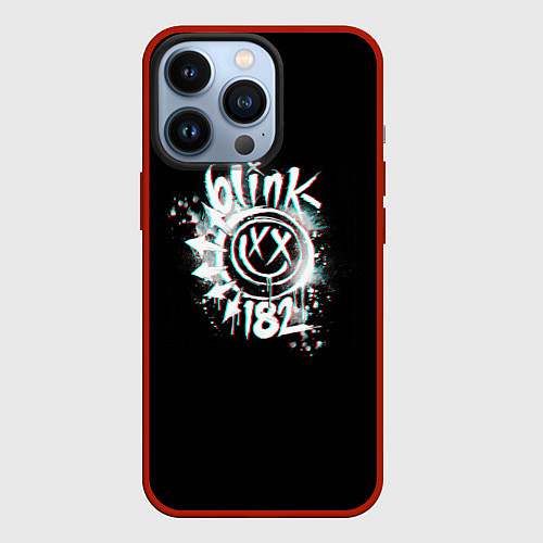 Чехол iPhone 13 Pro Blink-182 glitch / 3D-Красный – фото 1