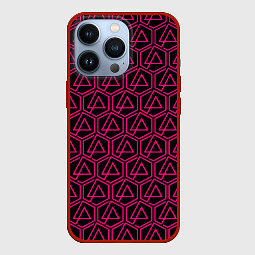 Чехол iPhone 13 Pro Linkin park pink logo / 3D-Красный – фото 1