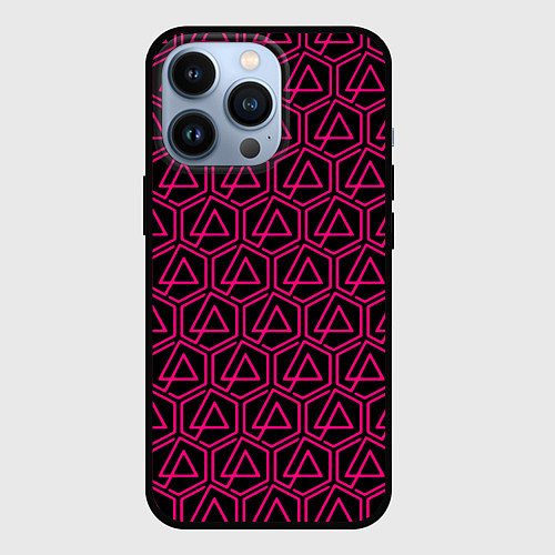 Чехол iPhone 13 Pro Linkin park pink logo / 3D-Черный – фото 1