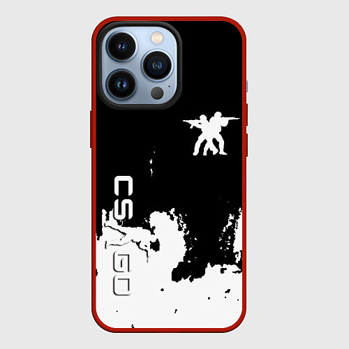 Чехол iPhone 13 Pro Контра белые лого / 3D-Красный – фото 1