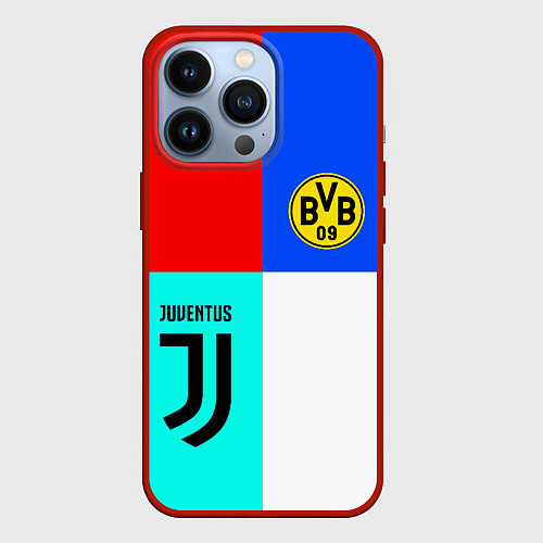 Чехол iPhone 13 Pro Juventus x Borussia / 3D-Красный – фото 1