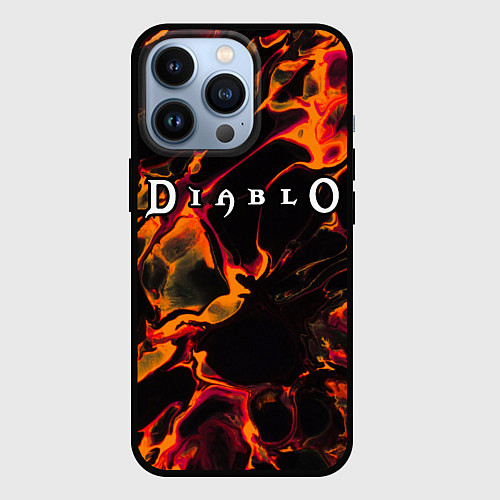 Чехол iPhone 13 Pro Diablo red lava / 3D-Черный – фото 1