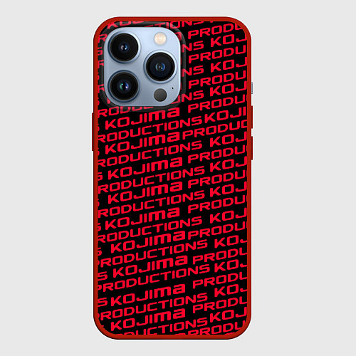 Чехол iPhone 13 Pro Kojima pattern game / 3D-Красный – фото 1