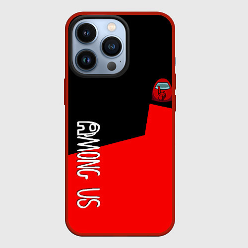 Чехол iPhone 13 Pro Амонг ас геометрия красный / 3D-Красный – фото 1