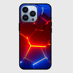 Чехол iPhone 13 Pro Светящиеся лавой неоновые плиты в разломе