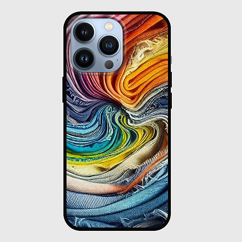 Чехол iPhone 13 Pro Красочная джинсовая воронка / 3D-Черный – фото 1