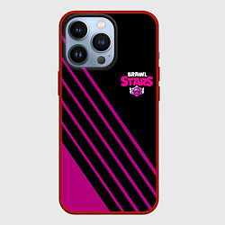 Чехол для iPhone 13 Pro Brawl stars neon line, цвет: 3D-красный