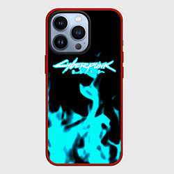 Чехол iPhone 13 Pro Cyberpunk neon flame