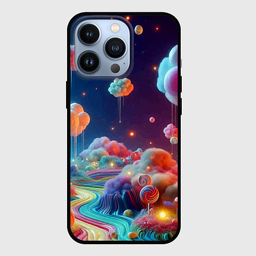 Чехол iPhone 13 Pro Planet chupa chups - neon glow / 3D-Черный – фото 1