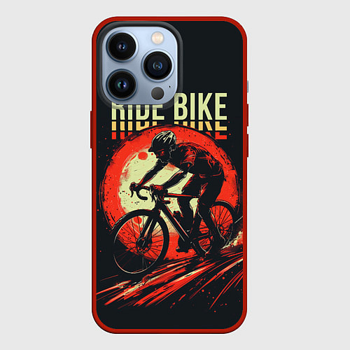 Чехол iPhone 13 Pro Ride bike / 3D-Красный – фото 1