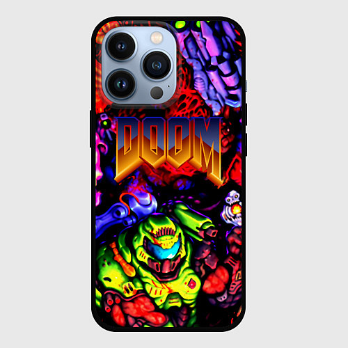 Чехол iPhone 13 Pro Doom game demons / 3D-Черный – фото 1