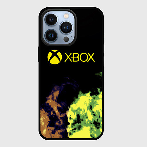 Чехол iPhone 13 Pro Xbox game flame / 3D-Черный – фото 1