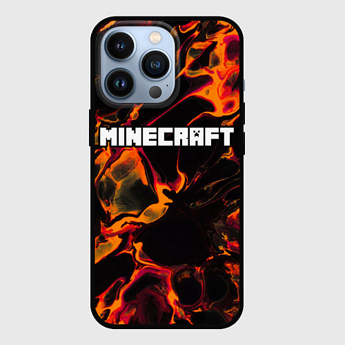 Чехол iPhone 13 Pro Minecraft red lava / 3D-Черный – фото 1