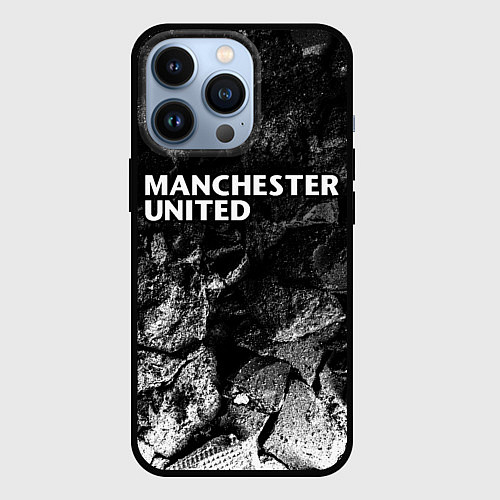 Чехол iPhone 13 Pro Manchester United black graphite / 3D-Черный – фото 1