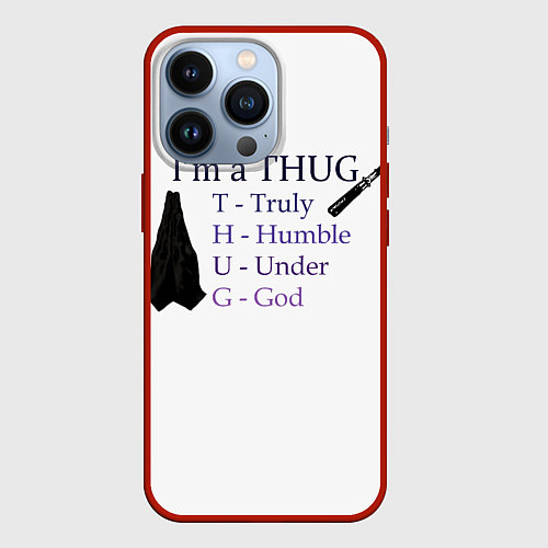 Чехол iPhone 13 Pro Im a thug / 3D-Красный – фото 1