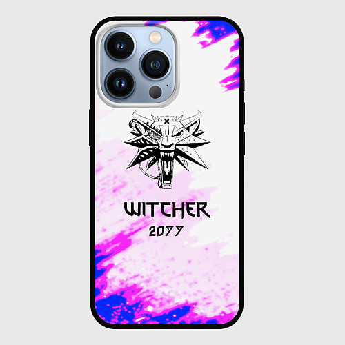 Чехол iPhone 13 Pro The Witcher colors neon / 3D-Черный – фото 1