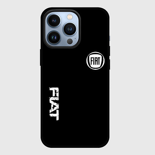 Чехол iPhone 13 Pro FIAT logo white auto / 3D-Черный – фото 1