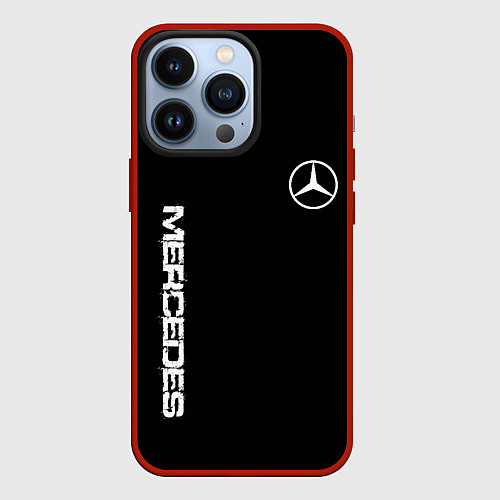 Чехол iPhone 13 Pro Mercedes benz logo white auto / 3D-Красный – фото 1