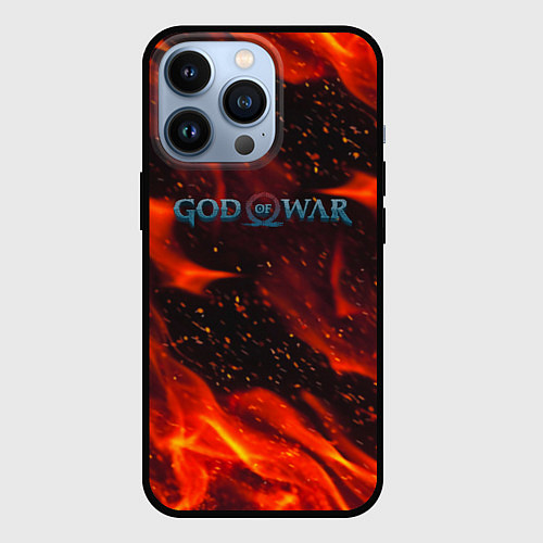 Чехол iPhone 13 Pro God of war fire steel / 3D-Черный – фото 1