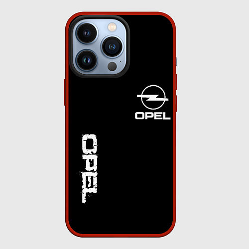 Чехол iPhone 13 Pro Opel white logo / 3D-Красный – фото 1